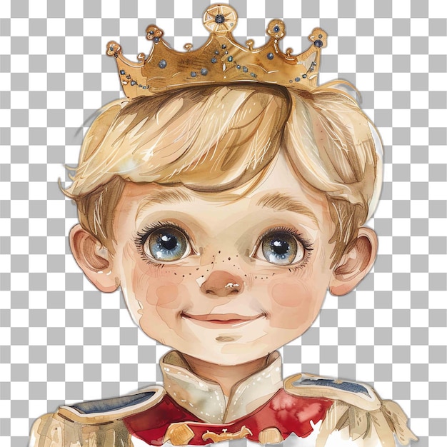 PSD príncipe loiro real com belos olhos aquarela berçário