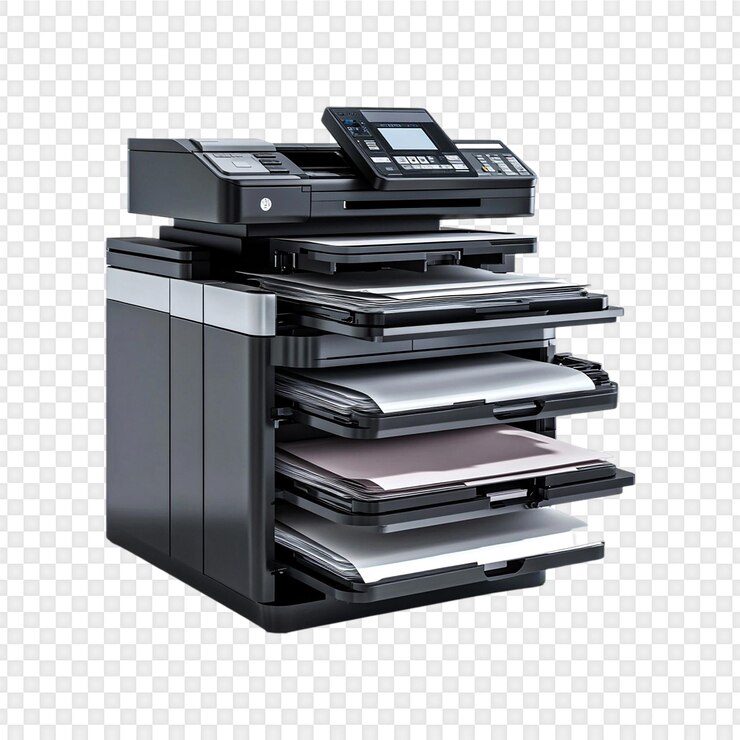 PSD printer kantor multifungsi terisolasi di latar belakang transparan