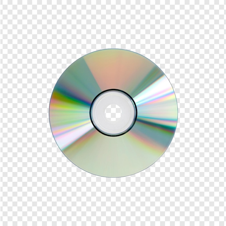 PSD une prise de vue rapprochée d'un disque compact argenté réfléchissant