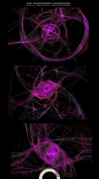 Une Prise De Vue Rapprochée De Lumières Abstraites Au Néon Colorées Sur Un Fond Transparent