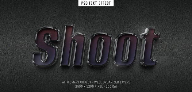 Prise de vue de texte modifiable avec effet de style 3d