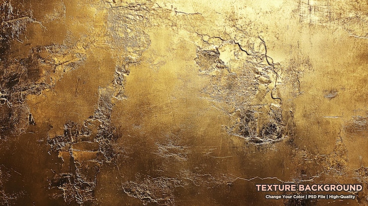 PSD des prises de vue rapprochées des textures des pépites d'or