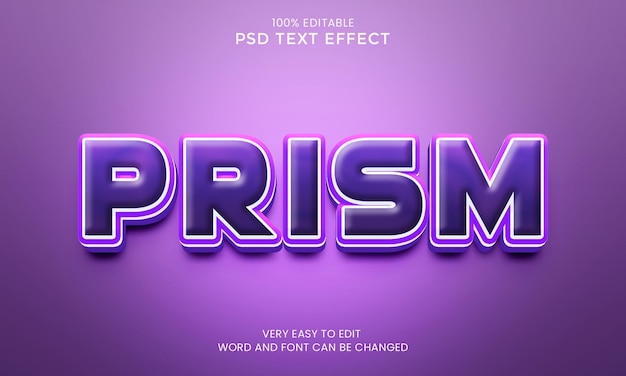 PSD prism 3d efeito de texto psd premium com plano de fundo