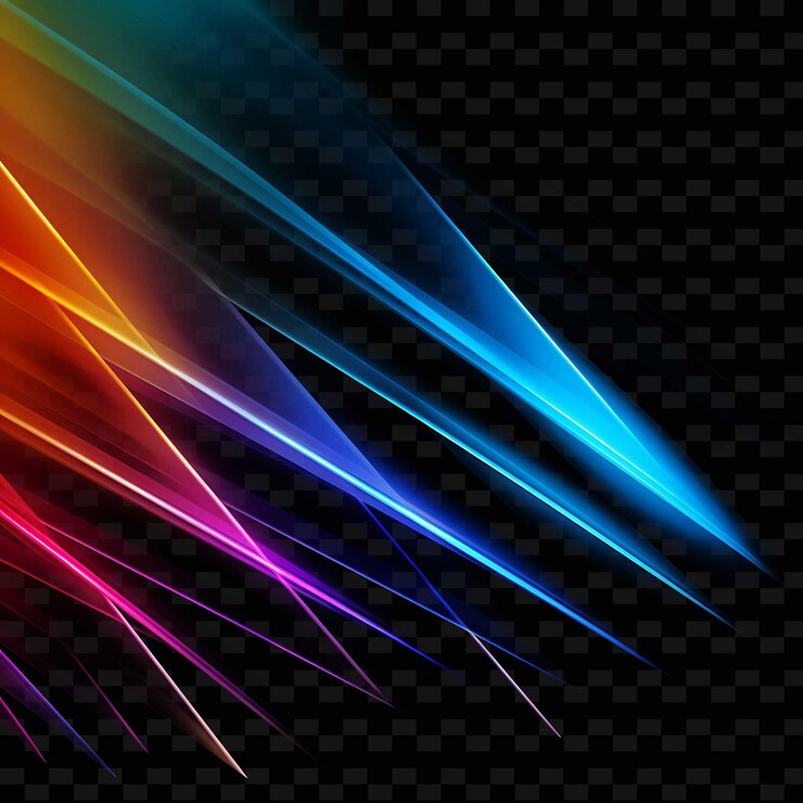 PSD prisma de neón líneas prismáticas tonos del arco iris colores translúcidos a png formas y2k artes de luz transparentes