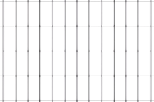 Prison bars on transparent background 3D rendering