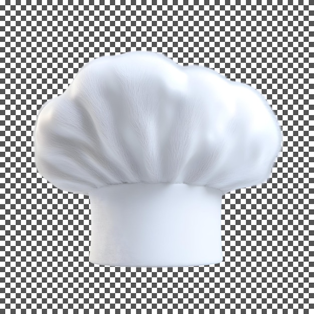 A pristine white chefs hat on a transparent background