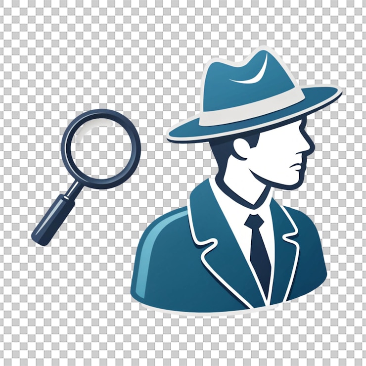 PSD private investigator 3d icon with sleek design isolated on white background for detectivethemed
