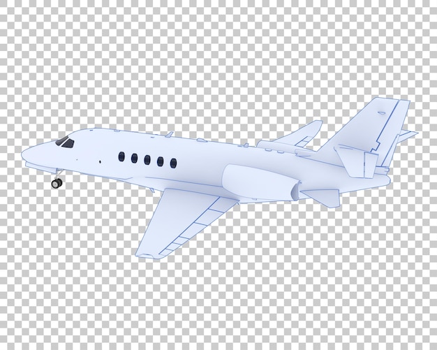 Privatflugzeug auf transparentem Hintergrund 3D-Darstellung