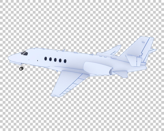 Privatflugzeug auf transparentem hintergrund 3d-darstellung