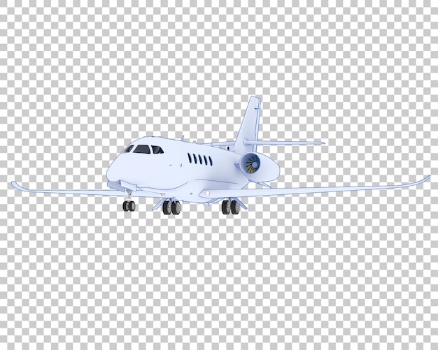 Privatflugzeug auf transparentem Hintergrund 3D-Darstellung