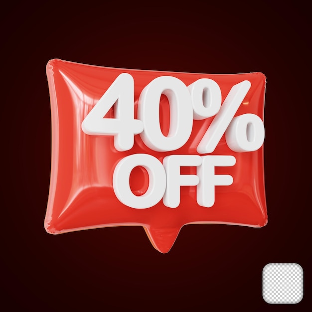 Prix de vente à prix réduit 40 % illustration 3D