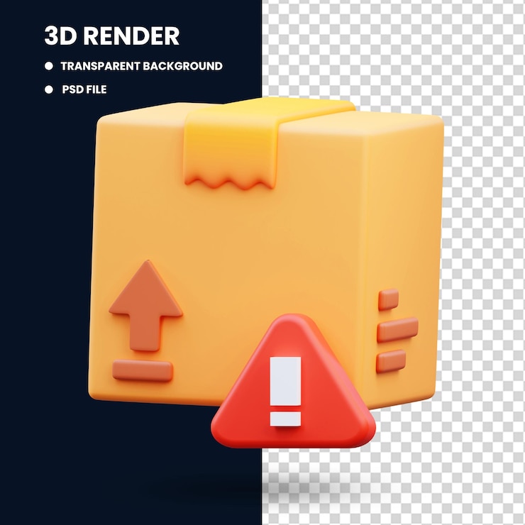 PSD problemas de envío, ilustración de renderizado 3d