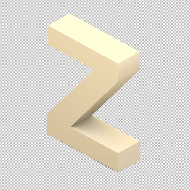 Procesamiento 3D isométrico del alfabeto aislado