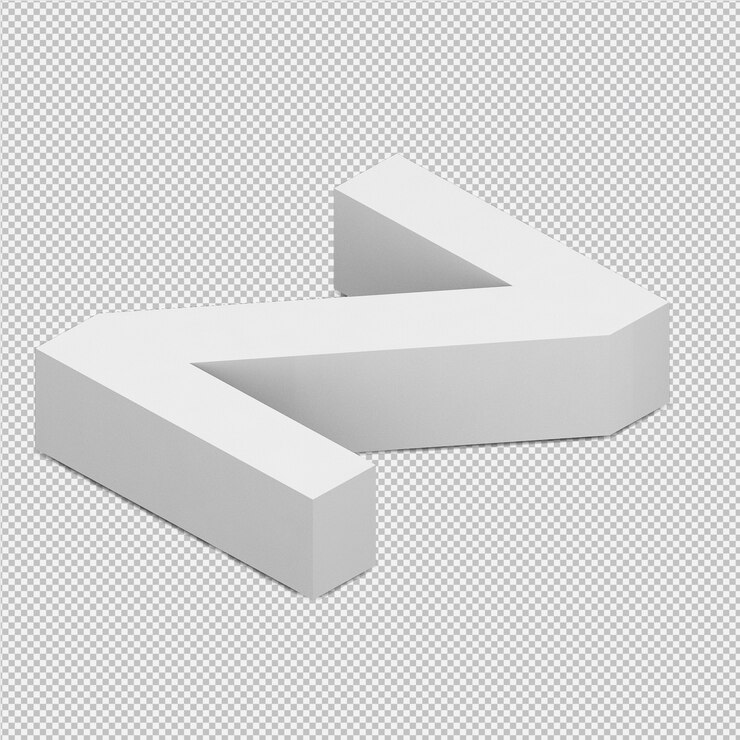 PSD procesamiento 3d isométrico del alfabeto aislado