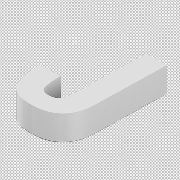 Procesamiento 3D isométrico del alfabeto aislado