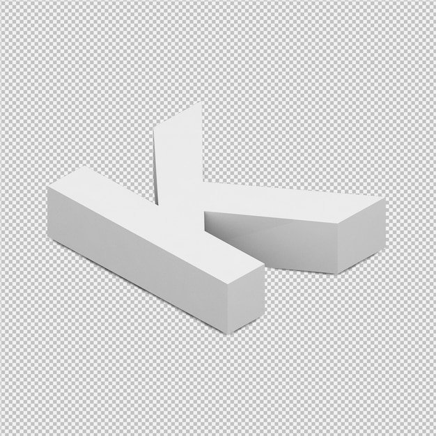 Procesamiento 3D isométrico del alfabeto aislado