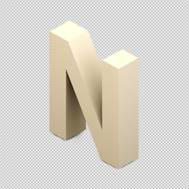 Procesamiento 3D isométrico del alfabeto aislado
