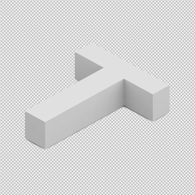 Procesamiento 3D isométrico del alfabeto aislado