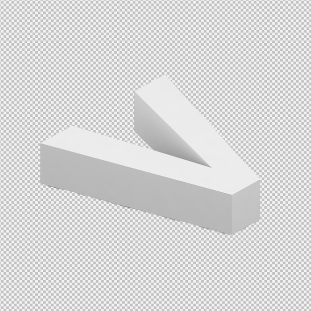 Procesamiento 3D isométrico del alfabeto aislado