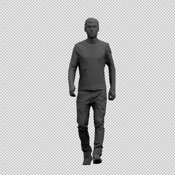 PSD procesamiento 3d isométrico masculino