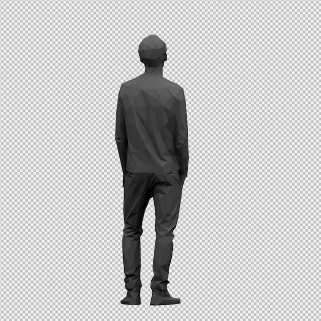 Procesamiento 3d isométrico masculino