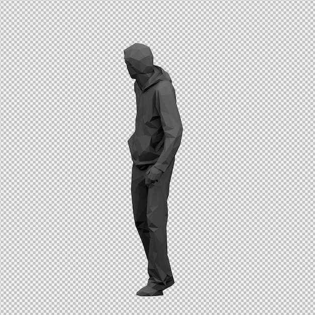 Procesamiento 3D isométrico masculino