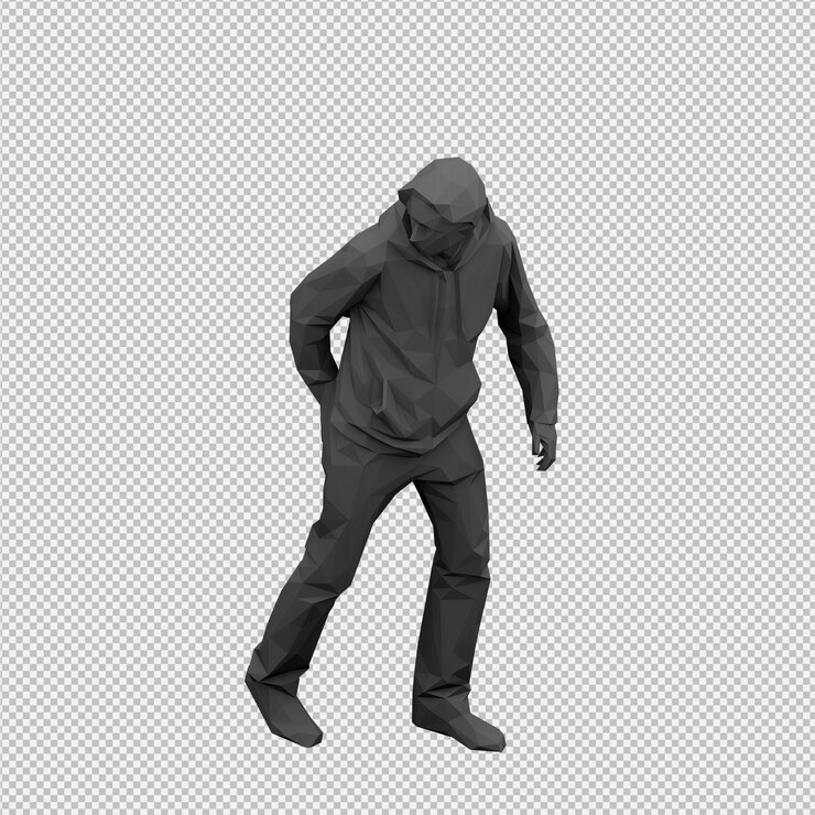 PSD procesamiento 3d isométrico masculino