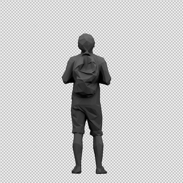 PSD procesamiento 3d isométrico masculino