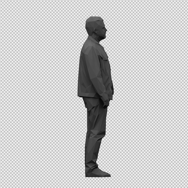 Procesamiento 3D isométrico masculino