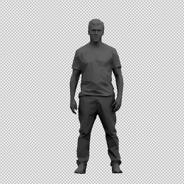 PSD procesamiento 3d isométrico masculino