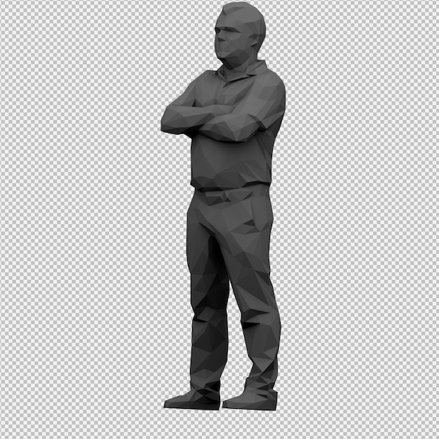 Procesamiento 3d isométrico masculino