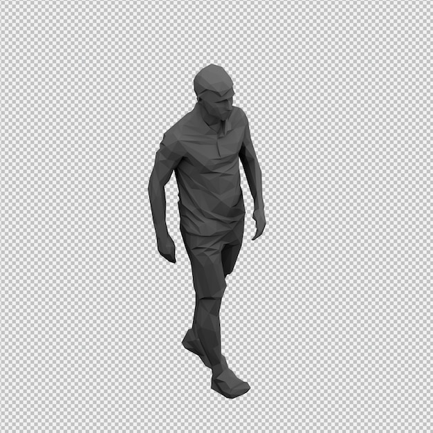 Procesamiento 3D isométrico masculino