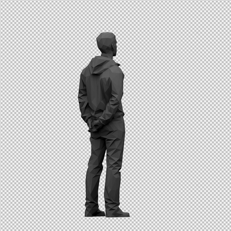 PSD procesamiento 3d isométrico masculino