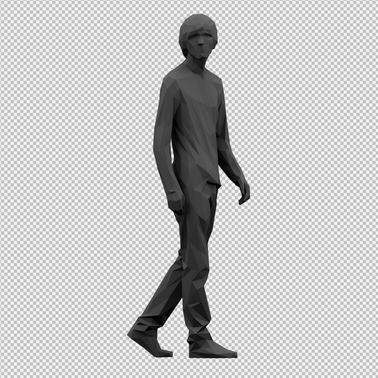 PSD procesamiento 3d isométrico masculino