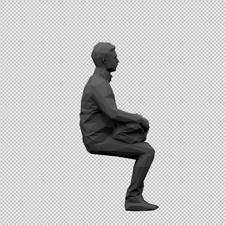 PSD procesamiento 3d isométrico masculino