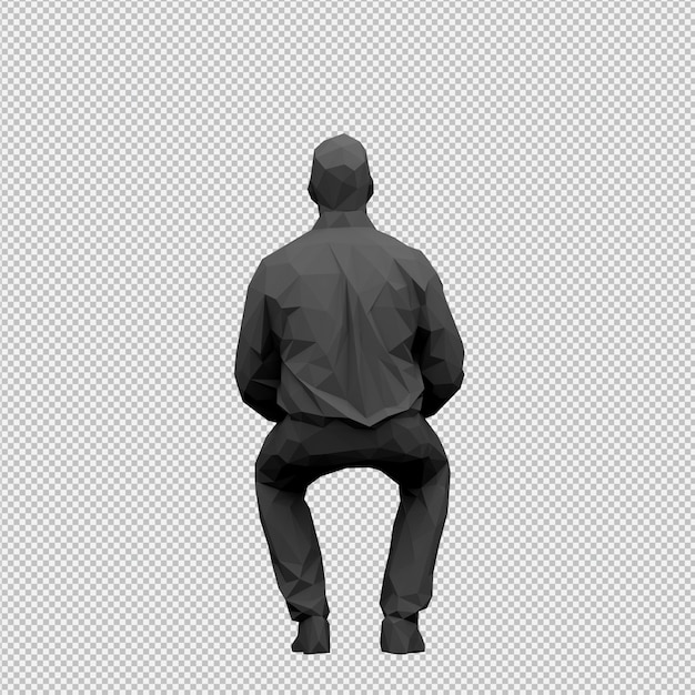 Procesamiento 3d isométrico masculino