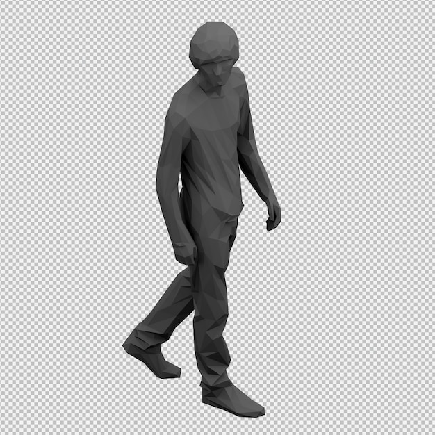 Procesamiento 3D isométrico masculino