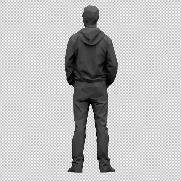 Procesamiento 3d isométrico masculino