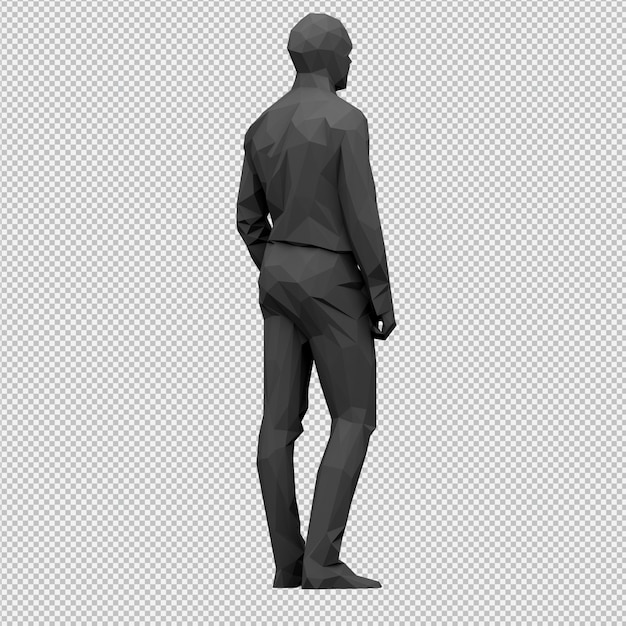 Procesamiento 3d isométrico masculino