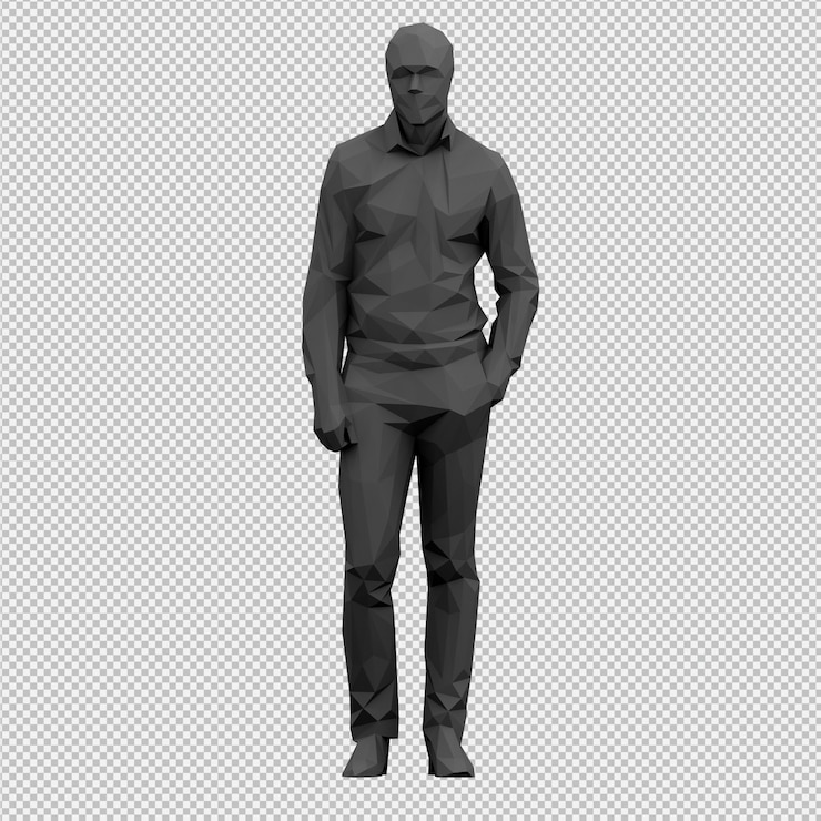 PSD procesamiento 3d isométrico masculino