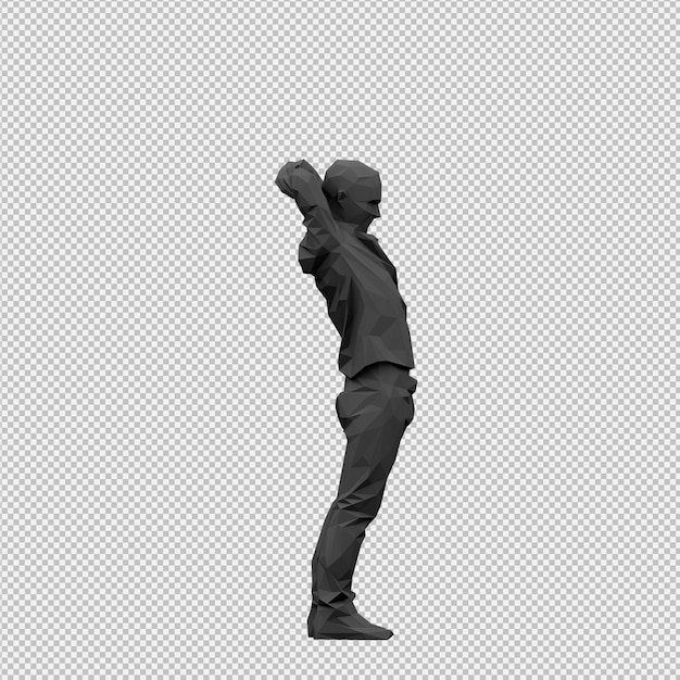 Procesamiento 3D isométrico masculino
