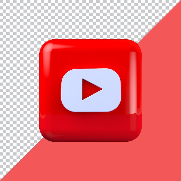 PSD procesamiento de icono 3d cuadrado de youtube