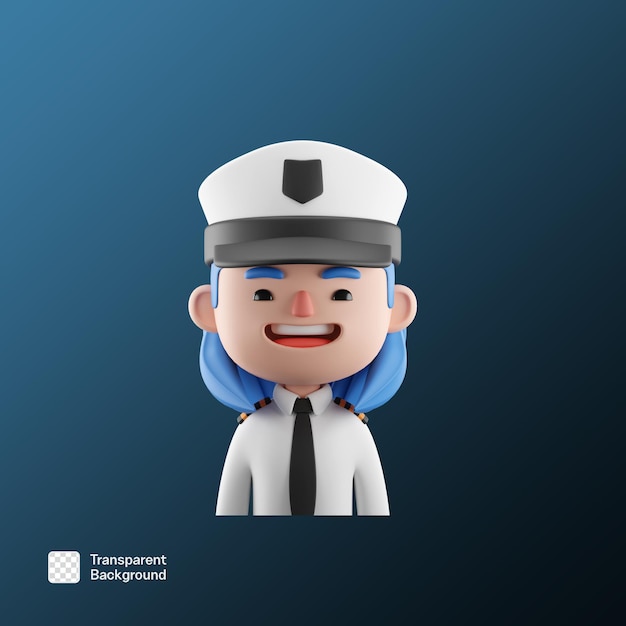 Procesión de trabajo femenino 3D Avatar plantilla PNG