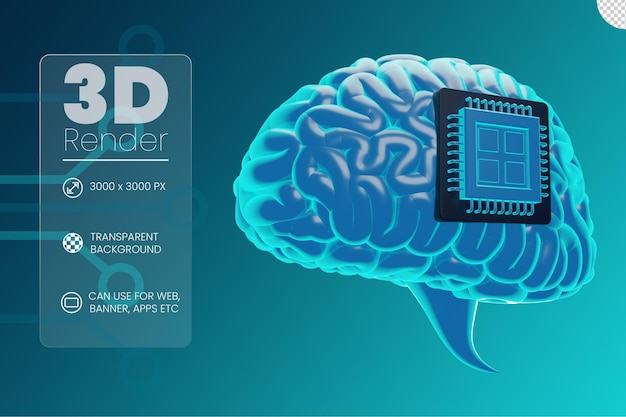 Processeur dans le cerveau sur le concept d'intelligence artificielle