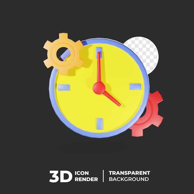 Processo de gerenciamento de tempo do ícone 3D