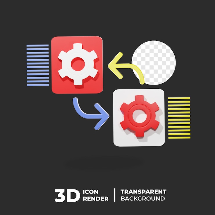 PSD processus de boucle d'icône 3d