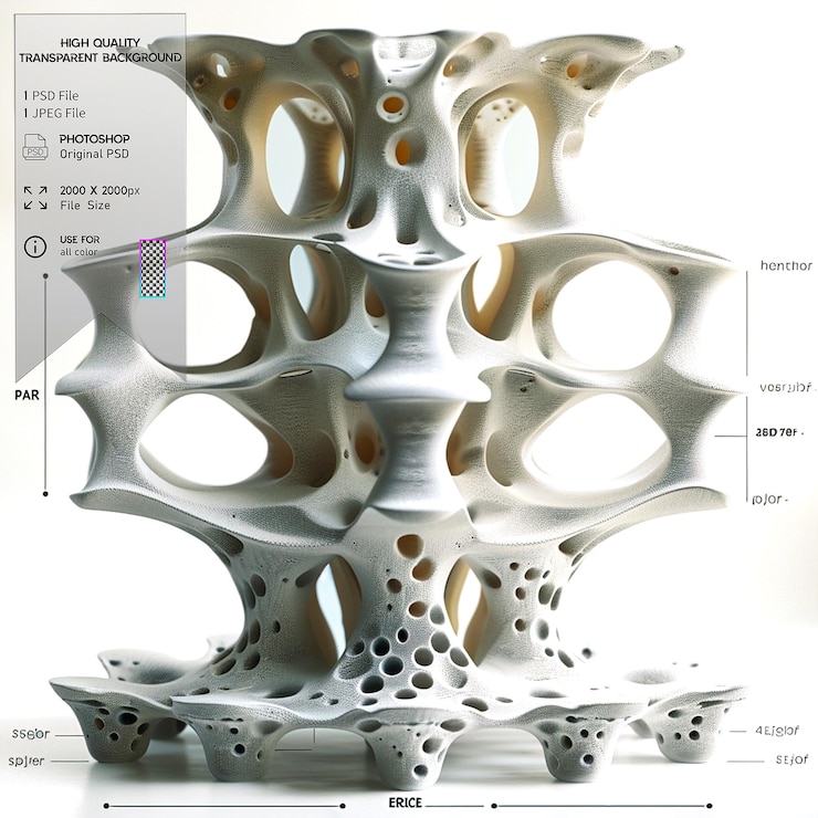 PSD le processus de fabrication d'objets solides tridimensionnels à partir de modèles numériques sur fond transparent