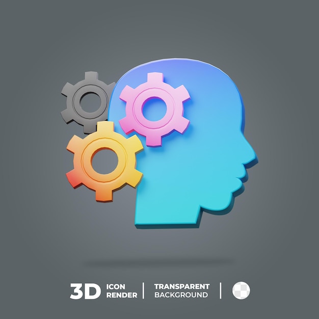 PSD processus d'icône de tête 3d