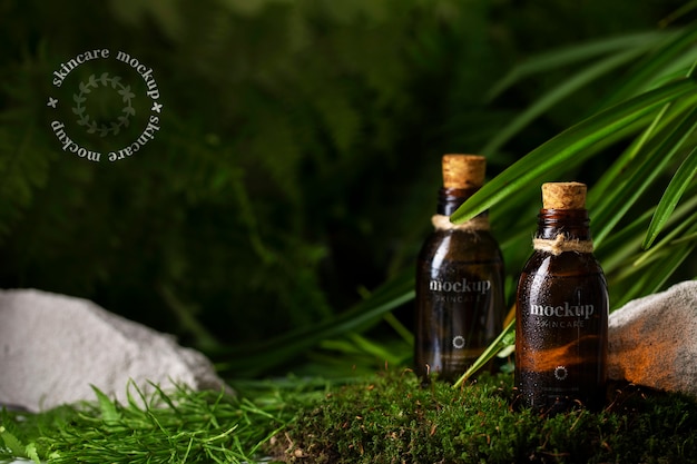 Prodotti per la cura della pelle con fondo naturale