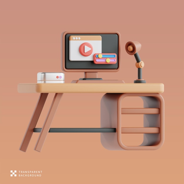 Produção de podcast em PSD Ilustração 3D